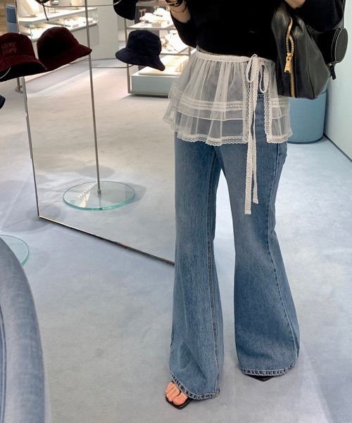 on:nue（オンニュ）の「【on:nue】レイヤードシアーレースラップスカート（スカート・レディース・ホワイト・FREE）」の9枚目の写真