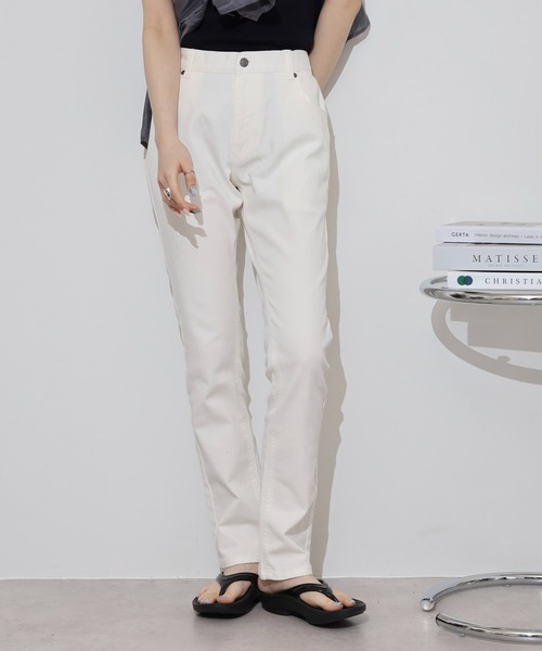 FUNALIVE(ファンアライブ)の「White stretch denim pants / ホワイトストレッチデニム5Pパンツ unisex(デニムパンツ・メンズ・ホワイト・XL/M/XS/L)」の1枚目の写真
