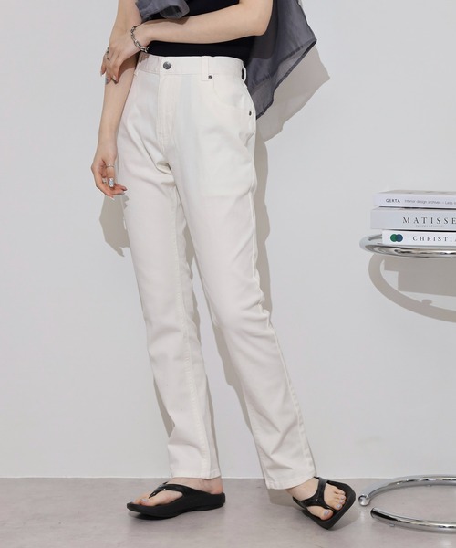 FUNALIVE(ファンアライブ)の「White stretch denim pants / ホワイトストレッチデニム5Pパンツ unisex(デニムパンツ・メンズ・ホワイト・XL/M/XS/L)」の2枚目の写真