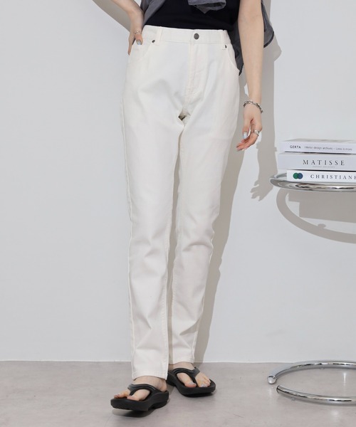 FUNALIVE(ファンアライブ)の「White stretch denim pants / ホワイトストレッチデニム5Pパンツ unisex(デニムパンツ・メンズ・ホワイト・XL/M/XS/L)」の3枚目の写真