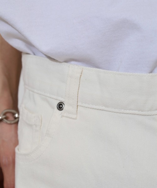 FUNALIVE(ファンアライブ)の「White stretch denim pants / ホワイトストレッチデニム5Pパンツ unisex(デニムパンツ・メンズ・ホワイト・XL/M/XS/L)」の8枚目の写真