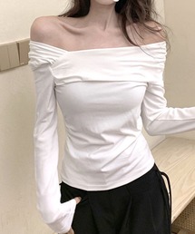 オフショル オフショルダートップス 肩出し」に該当するホワイト/白色