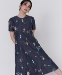 Maglie le cassetto　フラワーベースシャツワンピース　美品 Maglie le cassetto フラワーベースシャツワンピース 美品