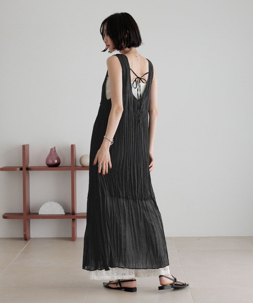 セール】クリンクルリボンワンピース 323532（ワンピース）｜LOWRYS