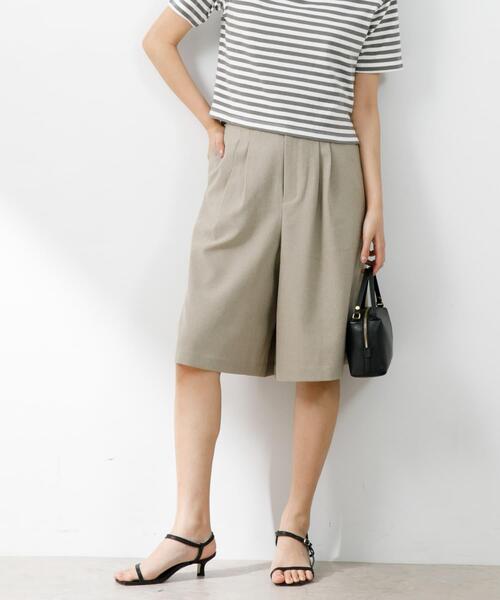 F by ROSSO(エフバイロッソ)の「『UR TECH DRYLUXE』F by ROSSO タックハーフパンツ(その他パンツ・レディース・ブラック/モカ/ベージュ・36/38)」の5枚目の写真