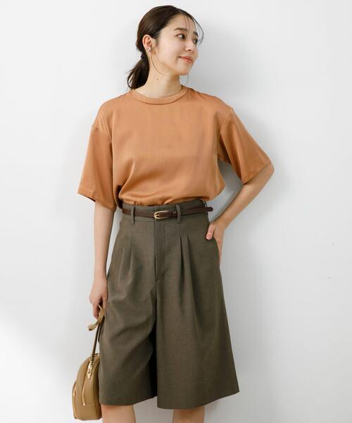 F by ROSSO(エフバイロッソ)の「『UR TECH DRYLUXE』F by ROSSO タックハーフパンツ(その他パンツ・レディース・ブラック/モカ/ベージュ・36/38)」の17枚目の写真