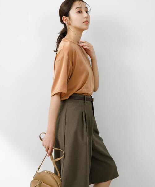 F by ROSSO(エフバイロッソ)の「『UR TECH DRYLUXE』F by ROSSO タックハーフパンツ(その他パンツ・レディース・ブラック/モカ/ベージュ・36/38)」の18枚目の写真