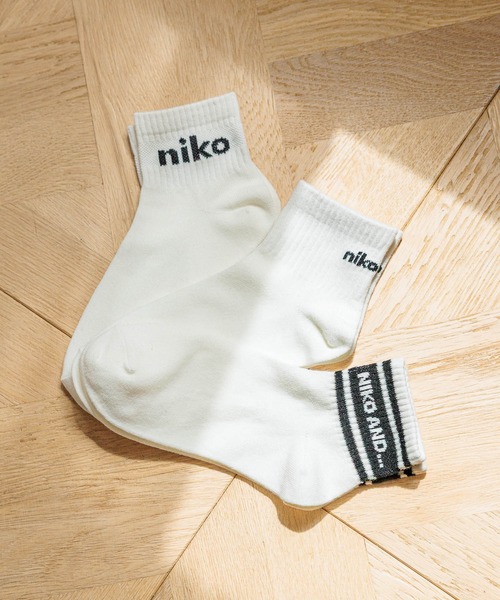 niko and...（ニコアンド）の「オリジナル3SETミドルソックス（ソックス/靴下・レディース・その他1/ホワイト/ブラック・FREE）」の21枚目の写真