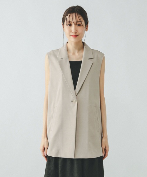 GLOBAL WORK(グローバルワーク)の「お手入れラクラクSET UPジレ/290020(ベスト・レディース・ブラック/ベージュ系その他7/ライトベージュ・SHORT/REGULAR)」の18枚目の写真