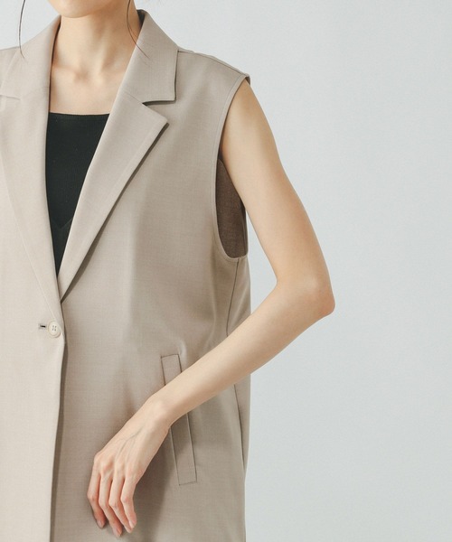 GLOBAL WORK(グローバルワーク)の「お手入れラクラクSET UPジレ/290020(ベスト・レディース・ブラック/ベージュ系その他7/ライトベージュ・SHORT/REGULAR)」の12枚目の写真