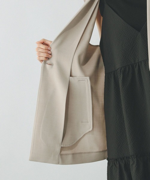 GLOBAL WORK(グローバルワーク)の「お手入れラクラクSET UPジレ/290020(ベスト・レディース・ブラック/ベージュ系その他7/ライトベージュ・SHORT/REGULAR)」の16枚目の写真