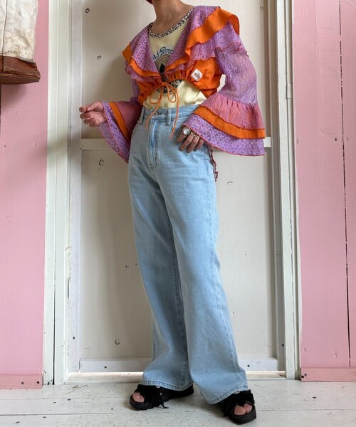 HELLO.SANFRANCISCO(ハローサンフランシスコ)の「【HELLO.SANFRANCISCO】パッチワークレース2WAYボレロブラウス(シャツ/ブラウス・レディース・オレンジ/グリーン・ONE SIZE)」の18枚目の写真