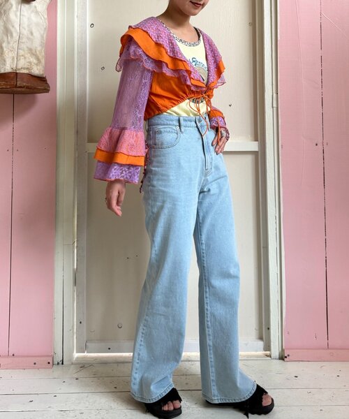 HELLO.SANFRANCISCO(ハローサンフランシスコ)の「【HELLO.SANFRANCISCO】パッチワークレース2WAYボレロブラウス(シャツ/ブラウス・レディース・オレンジ/グリーン・ONE SIZE)」の20枚目の写真