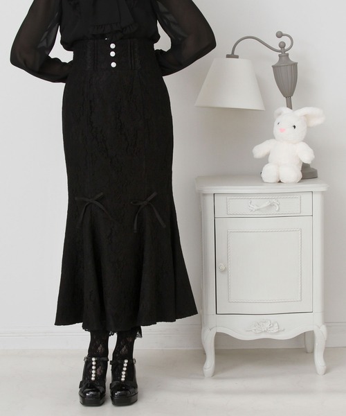 新品未着用 Dreaming drop マーメイドロングスカート バッスル 黒