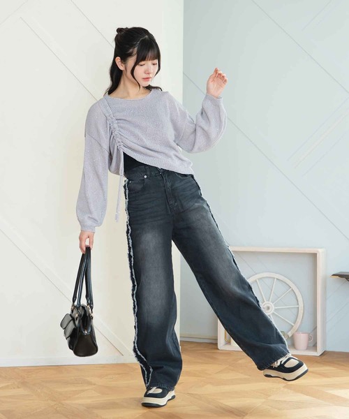 [コエル] ジーンズ ウエストフリルデニムパンツ レディース　36 Amazon | [コエル] ジーンズ ウエストフリルデニムパンツ