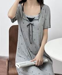 MAISON DE THERESE（メゾン ド テレーズ）の「パッド付き 見せツーピース リボン柄 部屋着ワンピ（ルームウェア/パジャマ）」