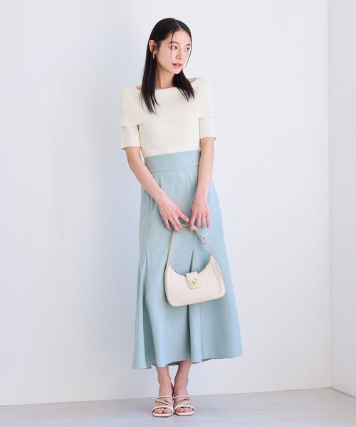 VIS（ビス）の「【アンチピリング/UVケア/洗える】オフショルハーフスリーブニット（ニット/セーター・レディース・オフホワイト/ネイビー/ダークブラウン/ライトグリーン/ピンク/ブラック/イエロー系その他・FREE）」の20枚目の写真