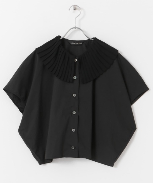 新品タグ付き mizuiro ind pleats collar shirts セール】mizuiro ind pleats collar shirts(シャツ/ブラウス