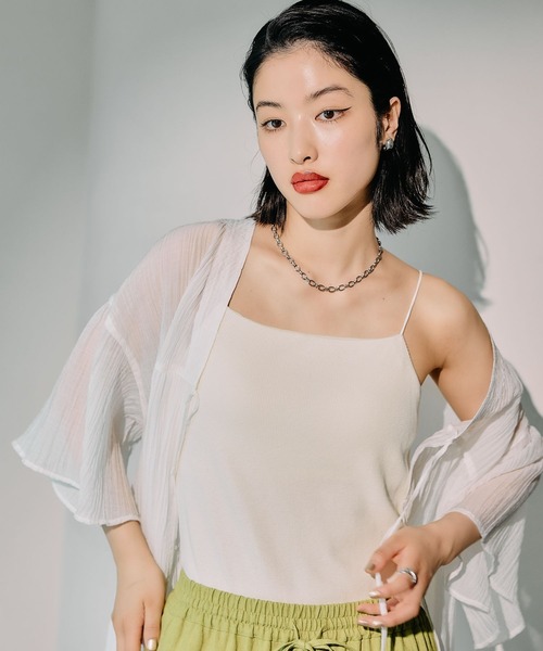 LEPSIM（レプシィム）の「カップ付き華奢紐キャミ　497163（キャミソール・レディース・アイボリー/ブラック/ブラウン・LARGE/MEDIUM）」の4枚目の写真