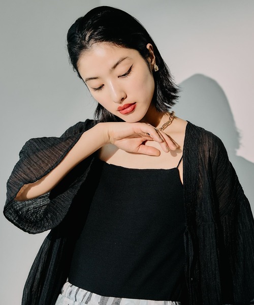 LEPSIM（レプシィム）の「カップ付き華奢紐キャミ　497163（キャミソール・レディース・アイボリー/ブラック/ブラウン・LARGE/MEDIUM）」の9枚目の写真