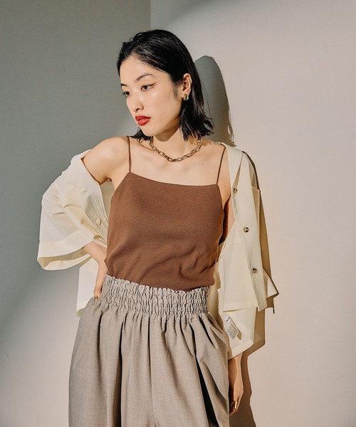 LEPSIM（レプシィム）の「カップ付き華奢紐キャミ　497163（キャミソール・レディース・アイボリー/ブラック/ブラウン・LARGE/MEDIUM）」の12枚目の写真