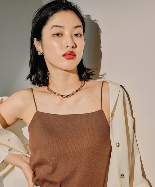 LEPSIM（レプシィム）の「カップ付き華奢紐キャミ　497163（キャミソール・レディース・アイボリー/ブラック/ブラウン・LARGE/MEDIUM）」の14枚目の写真