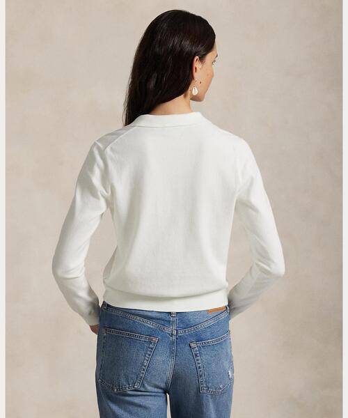 POLO RALPH LAUREN（ポロ ラルフ ローレン）の「ポロカラー ボタンド カーディガン（カーディガン/ボレロ・レディース・ホワイト・XS/S/M/L/XXS/XL）」の6枚目の写真