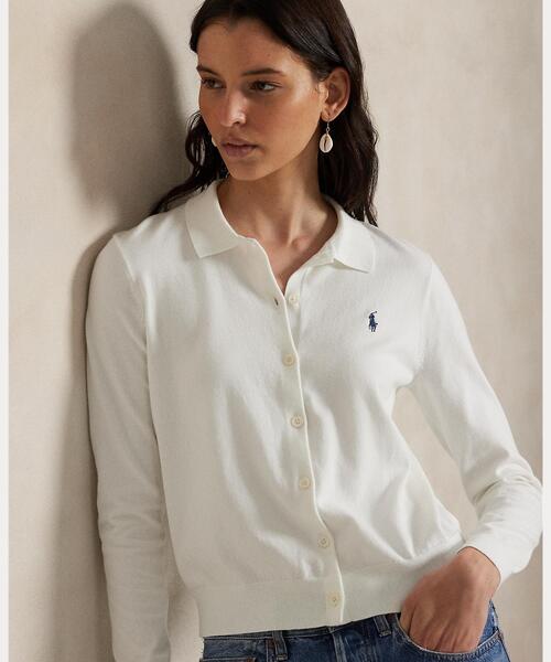 POLO RALPH LAUREN（ポロ ラルフ ローレン）の「ポロカラー ボタンド カーディガン（カーディガン/ボレロ・レディース・ホワイト・XS/S/M/L/XXS/XL）」の5枚目の写真