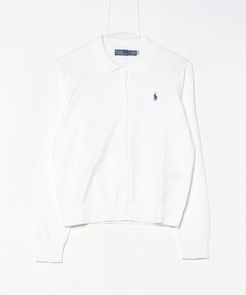 POLO RALPH LAUREN（ポロ ラルフ ローレン）の「ポロカラー ボタンド カーディガン（カーディガン/ボレロ・レディース・ホワイト・XS/S/M/L/XXS/XL）」の3枚目の写真