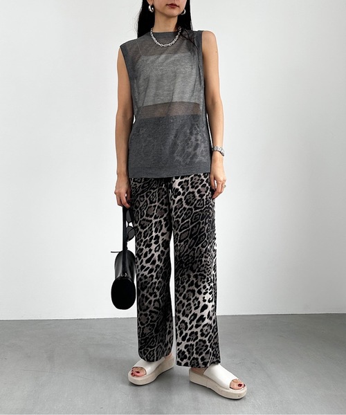 CIEL'AIR（シエルエアー）の「LEOPARD PANTS(ﾚｵﾊﾟｰﾄﾞﾊﾟﾝﾂ）（その他パンツ・レディース・グレー/ベージュ・MEDIUM/LARGE）」の3枚目の写真
