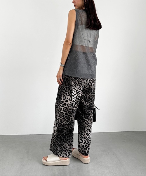 CIEL'AIR（シエルエアー）の「LEOPARD PANTS(ﾚｵﾊﾟｰﾄﾞﾊﾟﾝﾂ）（その他パンツ・レディース・グレー/ベージュ・MEDIUM/LARGE）」の5枚目の写真