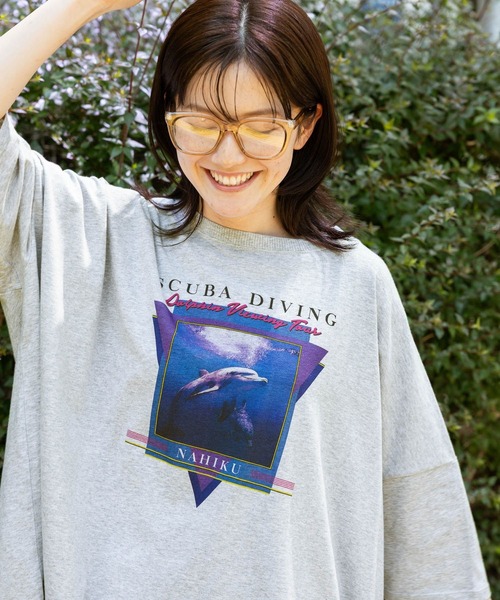 niko and...（ニコアンド）の「イルカアソートBIGTシャツ（Tシャツ/カットソー・レディース・チャコール/グレー/オフホワイト・FREE）」の9枚目の写真