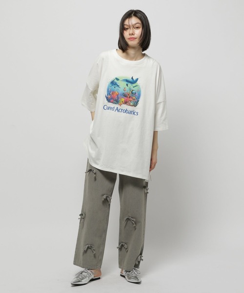 niko and...（ニコアンド）の「イルカアソートBIGTシャツ（Tシャツ/カットソー・レディース・チャコール/グレー/オフホワイト・FREE）」の10枚目の写真