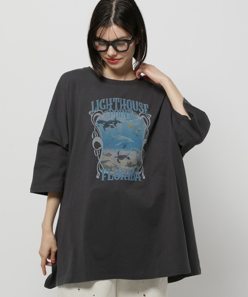 niko and...（ニコアンド）の「イルカアソートBIGTシャツ（Tシャツ/カットソー・レディース・チャコール/グレー/オフホワイト・FREE）」の20枚目の写真