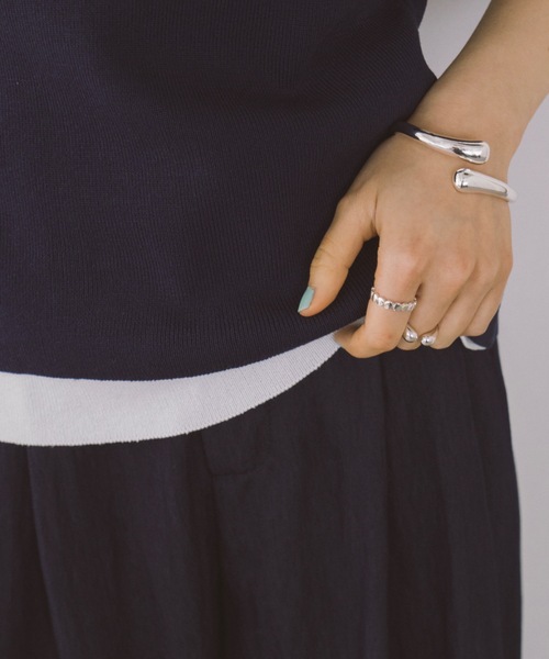 DRWCYS（ドロシーズ）の「ハーフスリーブレイヤードポロニットトップス（ニット/セーター・レディース・ネイビー/ベージュ・FREE）」の18枚目の写真