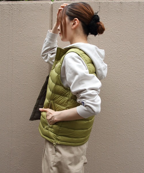 DANTON(ダントン)の「DANTON/ダントン インナーダウンクルーネックベスト INNERDOWN CREWNECK VEST DT-A0002 RRT(ダウンベスト・レディース・スモークピンク/ブラック/ナチュラル/ライム・M/S)」の22枚目の写真