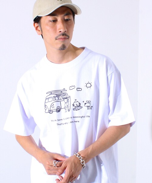 fanfan2135様グレー01週間 セール】【tuu/トゥー】白黒プリントTシャツ ② サーフワーゲン
