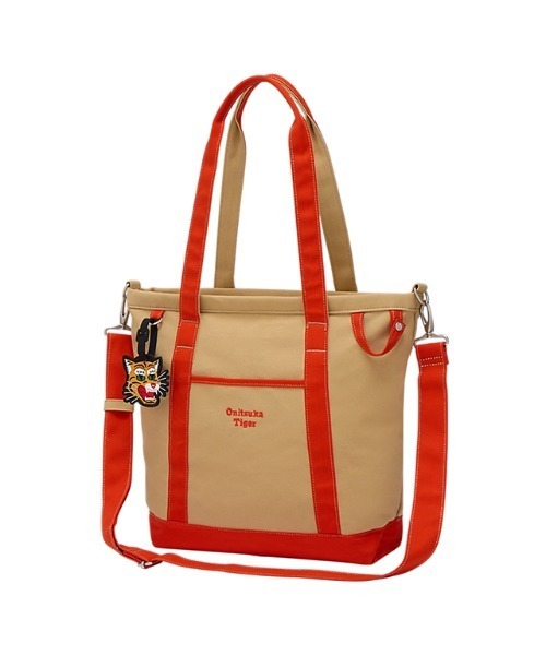 Onitsuka Tiger トートバッグ 緑/ピンク Onitsuka Tiger トートバッグ SMALL CANVAS TOTE BAG / スモール