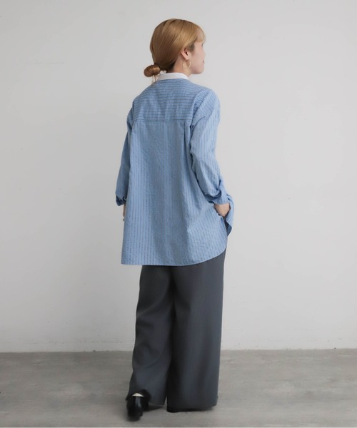 モールストライプ エンブレムシャツ | NOMBRE IMPAIR