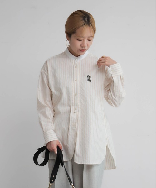 モールストライプ エンブレムシャツ | NOMBRE IMPAIR