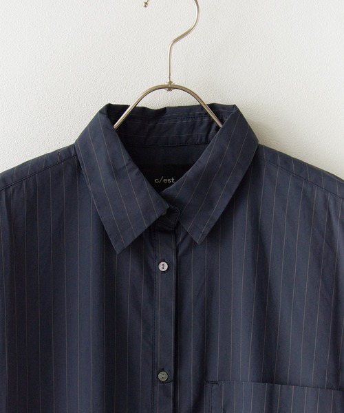 c/est(シーエ)の「c/est/シーエ LOSS シャツワンピース 秋物 秋服 2026年秋冬(シャツワンピース・レディース・ネイビー/オフホワイト/ブルー・FREE)」の10枚目の写真