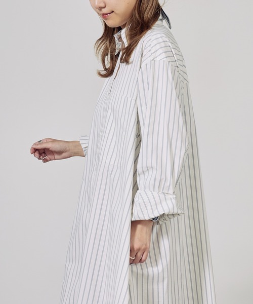c/est(シーエ)の「c/est/シーエ LOSS シャツワンピース 秋物 秋服 2026年秋冬(シャツワンピース・レディース・ネイビー/オフホワイト/ブルー・FREE)」の21枚目の写真