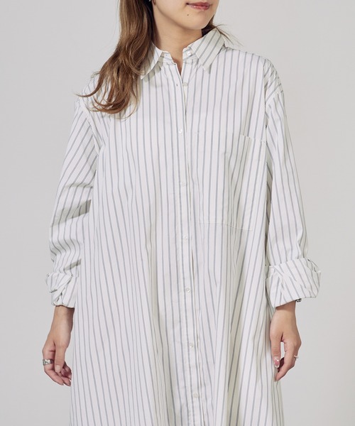 c/est(シーエ)の「c/est/シーエ LOSS シャツワンピース 秋物 秋服 2026年秋冬(シャツワンピース・レディース・ネイビー/オフホワイト/ブルー・FREE)」の20枚目の写真