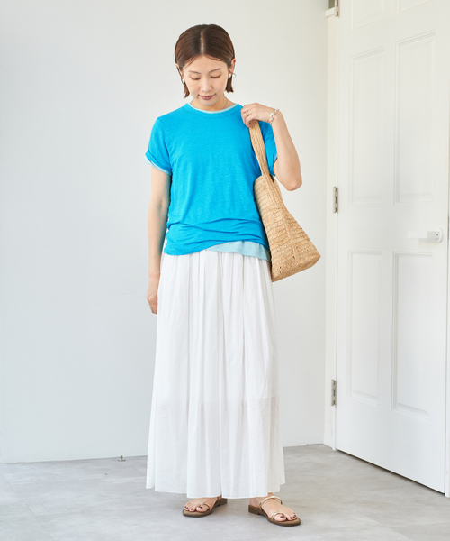 IENA(イエナ)の「リネンTシャツ(Tシャツ/カットソー・レディース・スカイブルー/サックスブルー/ピンク系その他/ピンク・FREE)」の20枚目の写真