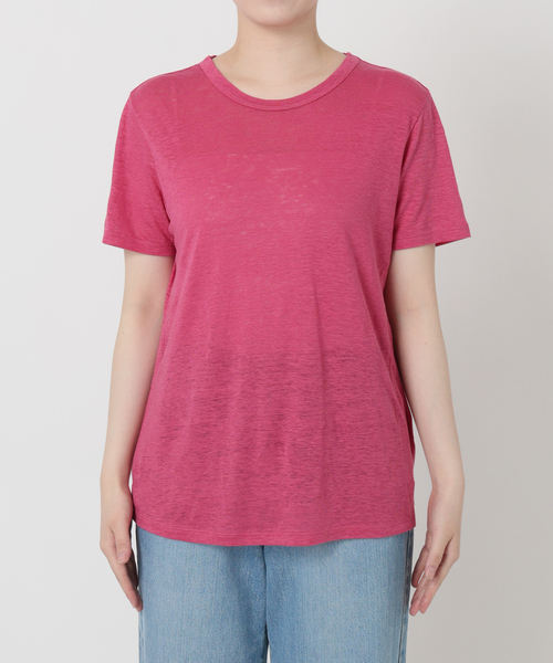 IENA(イエナ)の「リネンTシャツ(Tシャツ/カットソー・レディース・スカイブルー/サックスブルー/ピンク系その他/ピンク・FREE)」の10枚目の写真