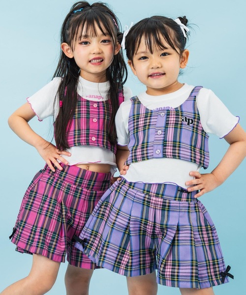 ANAP kids(アナップキッズ)の「チェック柄プリーツ風キュロット(その他パンツ・キッズ・ライトピンク/ラベンダー/パープル・110cm/120cm/130cm)」の22枚目の写真