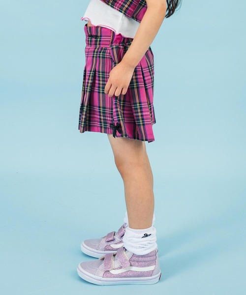 ANAP kids(アナップキッズ)の「チェック柄プリーツ風キュロット(その他パンツ・キッズ・ライトピンク/ラベンダー/パープル・110cm/120cm/130cm)」の7枚目の写真