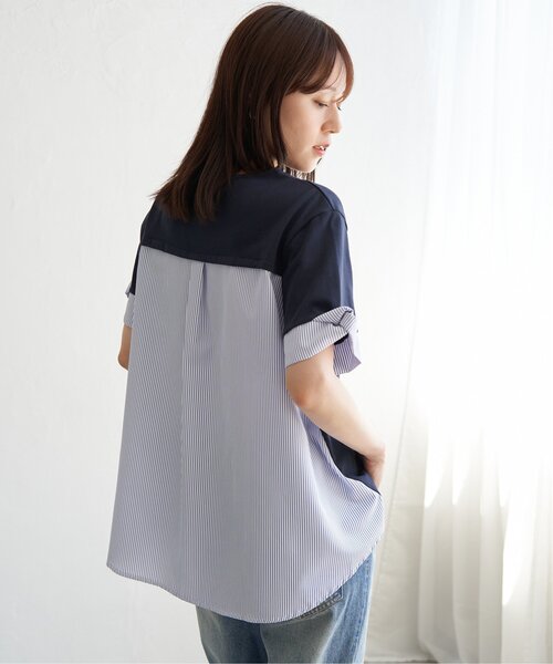 ikka(イッカ)の「袖ツイスト切り替えプルオーバー【親子コーデ】(Tシャツ/カットソー・レディース・ブラウン系その他/オフホワイト/ブルー/ネイビー・S/L/M)」の13枚目の写真