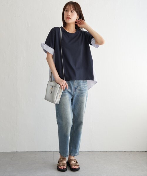 ikka(イッカ)の「袖ツイスト切り替えプルオーバー【親子コーデ】(Tシャツ/カットソー・レディース・ブラウン系その他/オフホワイト/ブルー/ネイビー・S/L/M)」の14枚目の写真