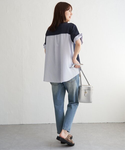 ikka(イッカ)の「袖ツイスト切り替えプルオーバー【親子コーデ】(Tシャツ/カットソー・レディース・ブラウン系その他/オフホワイト/ブルー/ネイビー・S/L/M)」の15枚目の写真